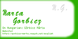 marta gorbicz business card